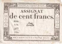 Frankreich 100 Francs - 18 Nivose An III - (07.01.1795) - Sign. Lassia - Serial  84