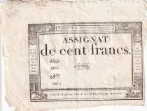 Frankreich 100 Francs - 18 Nivose An III - (07.01.1795) - Sign. Lassia - Serial  84