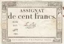 Frankreich 100 Francs - 18 Nivose An III - (07.01.1795) - Sign. Le Noble - Serial 3117