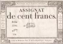 Frankreich 100 Francs - 18 Nivose An III - (07.01.1795) - Sign. Man&eacute; - Serial 3316 - P.78