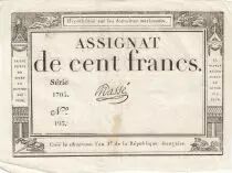 Frankreich 100 Francs - 18 Nivose An III - (07.01.1795) - Sign. Oudry - Serial 3920