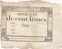 Frankreich 100 Francs - 18 Nivose An III - (07.01.1795) - Sign. Oudry - Serial 3920