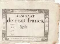 Frankreich 100 Francs - 18 Nivose An III - (07.01.1795) - Sign. Oudry - Serial 3920