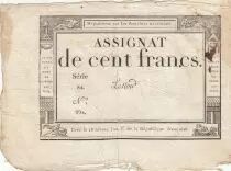 Frankreich 100 Francs - 18 Nivose An III - (07.01.1795) - Sign. Oudry - Serial 3920