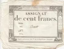 Frankreich 100 Francs - 18 Nivose An III - (07.01.1795) - Sign. Oudry - Serial 3920