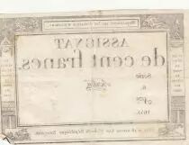 Frankreich 100 Francs - 18 Nivose An III - (07.01.1795) - Sign. Oudry - Serial 3920