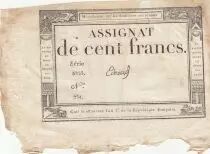 Frankreich 100 Francs - 18 Nivose An III - (07.01.1795) - Sign. Oudry - Serial 3920
