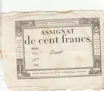 Frankreich 100 Francs - 18 Nivose An III - (07.01.1795) - Sign. Oudry - Serial 3920