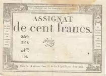 Frankreich 100 Francs - 18 Nivose An III - (07.01.1795) - Sign. Perrin  - Serial 3578