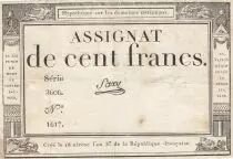 Frankreich 100 Francs - 18 Nivose An III - (07.01.1795) - Sign. Saxy - Serial 2006