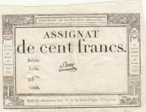 Frankreich 100 Francs - 18 Nivose An III - (07.01.1795) - Sign. Saxy - Serial 2006