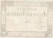 Frankreich 100 Francs - 18 Nivose An III - (07.01.1795) - Sign. Saxy - Serial 2006