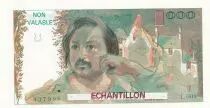 Frankreich 100 Francs - Balzac 1980 - Proof recto verso with watermark - Serial L.009 - Echantillon - P.UNC