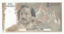 Frankreich 100 Francs - Balzac 1980 - Proof recto verso with watermark, signature, serial A.001 - Echantillon -