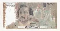 Frankreich 100 Francs - Balzac 1980 - Proof recto verso with watermark, signature, serie - Echantillon - P.UNC