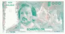 Frankreich 100 Francs - Balzac 1980 - Proof with watermark - Serial L.011 -  Echantillon - UNC