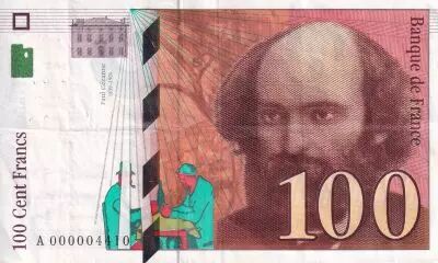 Frankreich 100 Francs - Cezanne - Low serial - 1997 - A000004410 - F.74.01A