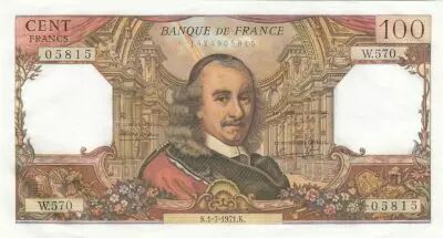Frankreich 100 Francs - Corneille -  01-07-1971 - Serial W.570