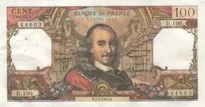 Frankreich 100 Francs - Corneille - 01-07-1965 - Serial D.100