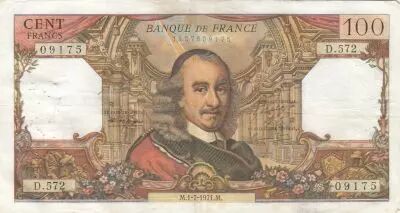 Frankreich 100 Francs - Corneille - 01-07-1971 - Serial D.572
