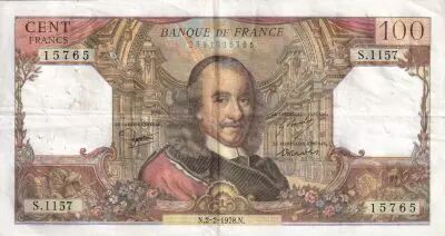 Frankreich 100 Francs - Corneille - 02-02-1978 - Serial S.1157 - P.149