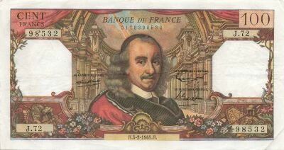 Frankreich 100 Francs - Corneille - 04-02-1965 - Serial J.72