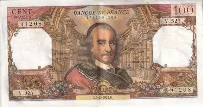 Frankreich 100 Francs - Corneille - 04-02-1971 - Serial V.527 - VF+ - P.149