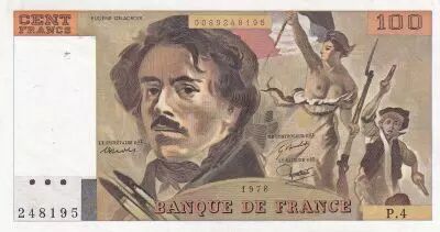 Frankreich 100 Francs - Delacroix - 1978 - Serial P.4 - P.154