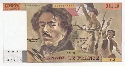 Frankreich 100 Francs - Delacroix - 1978 - Serial Y.3 - P.154