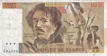 Frankreich 100 Francs - Delacroix - 1980 - Serial W.36 - P.154