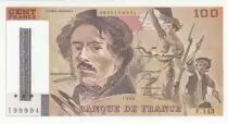 Frankreich 100 Francs - Delacroix - 1990 - Serial F.143 - BDF cancel bar