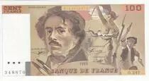 Frankreich 100 Francs - Delacroix - 1993 - Serial O.247 - One-sided fault
