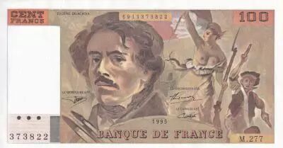 Frankreich 100 Francs - Delacroix - 1995 - Serial M.277 - P.154