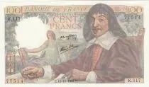 Frankreich 100 Francs - Descartes - 12-10-1944 - Serial K.117