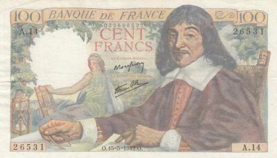 Frankreich 100 Francs - Descartes - 15-05-1942 - Series A.14