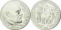 Frankreich 100 Francs - &Eacute;mile Zola - Germinal - 1985 - Silver
