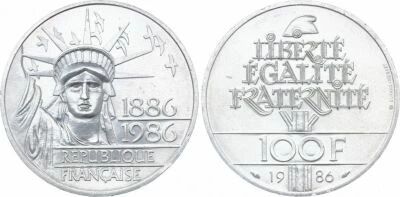 Frankreich 100 Francs - Liberty - 1986 - Silver