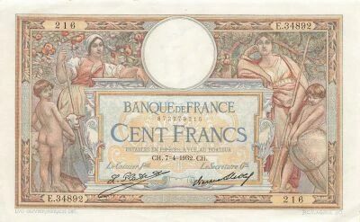 Frankreich 100 francs - Luc Olivier Merson - 07-04-1932 - Serial E.34892