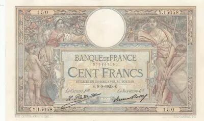 Frankreich 100 Francs - Luc Olivier Merson - 09-08-1926 - Serial Y.15058