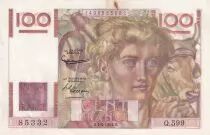 Frankreich 100 Francs - Young farmer - 01-04-1954 - Serial Q.599 - P.128