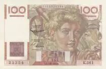Frankreich 100 Francs - Young Farmer - 01-10-1953 - Serial K.561