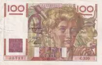 Frankreich 100 Francs - Young farmer - 19-05-1949 - Serial C.330 - P.128