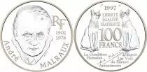 Frankreich 100 Francs Andre Malraux  - 1997 - Silver - With box and without certificate - Proof
