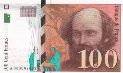 Frankreich 100 Francs Cezanne - 1997 A000002675 small number