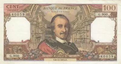 Frankreich 100 Francs Corneille - 06-11-1975 - Serial G.900 - XF+
