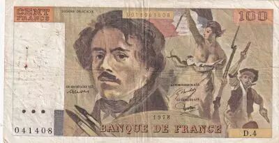 Frankreich 100 Francs Delacroix - 1978 - Serial D.4 - Fay.68.04