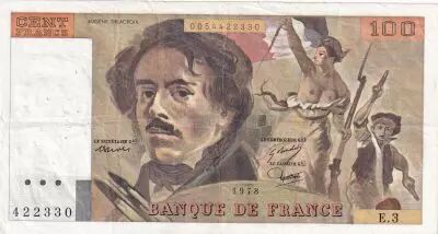 Frankreich 100 Francs Delacroix - 1978 - Serial E.3 - Fay.68.03