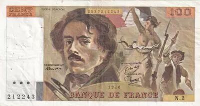 Frankreich 100 Francs Delacroix - 1978 - Serial N.2 - Fay.68.01
