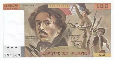 Frankreich 100 Francs Delacroix - 1978 Serial M.3 - P.153 - aUNC