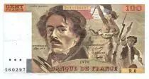 Frankreich 100 Francs Delacroix - 1978 Serial R.8 - Large watermark - VF